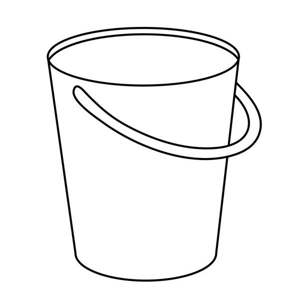 Ícone de contorno do balde. Pail com lidar com modelo de vetor de linha simples. Sinal de estilo linear para conceito móvel e web design. Símbolo, ilustração do logotipo . —  Vetores de Stock