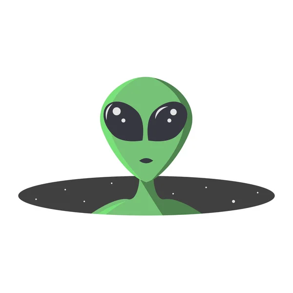 Alienígena. Monstro Extraterrestre Com Cabeça Verde E Olhos Grandes.  Marciano E UFO. Criatura Espacial E Visitante. Cone De Ficção Científica.  Ilustração Plana De Desenhos Animados Em Círculo Royalty Free SVG,  Cliparts, Vetores