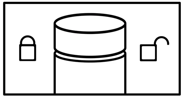 Botella con tapa y símbolos de bloqueo abierto y cerrado a la derecha y a la izquierda. Instrucciones gire a la derecha abierta, mover a la izquierda - cerrar. Icono vectorial para medicina, cosmética, química . — Archivo Imágenes Vectoriales