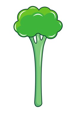 Beyaz arka planda taze çiğ brokoli ya da Çin bebek brokolisi renkli simge