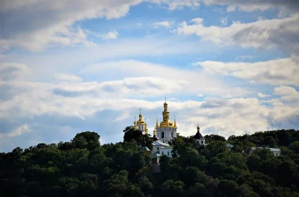Blick Auf Kiev Aus Der Mitte Des Dnjepr Architektur Und — Stockfoto