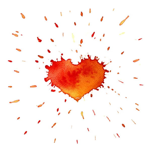Watercolor red heart — Stock Photo, Image