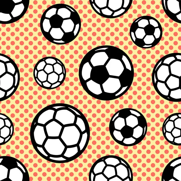 Modello con palloni da calcio su cerchi di sfondo . — Vettoriale Stock