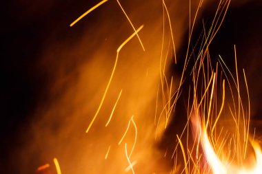 Gece yangın arka plan