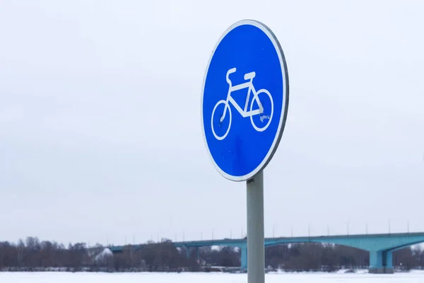 Cykelväg på vintern — Stockfoto