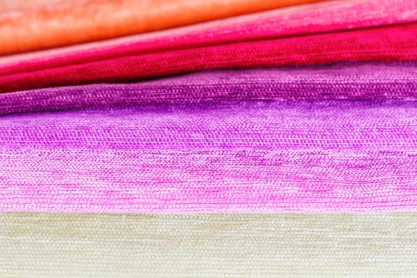 Campioni di tessuto colorati — Foto Stock