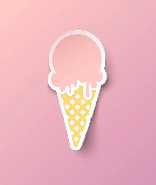 Vector de helado en estilo de papel — Vector de stock