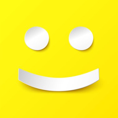 Kağıt tarzı ile gerçekçi bir gölge gülümsemek