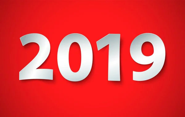 Новий рік 2019 фону. Вирізати паперову ілюстрацію — стоковий вектор