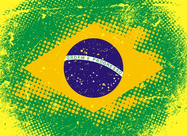 Текстурный флаг Бразилии — стоковый вектор