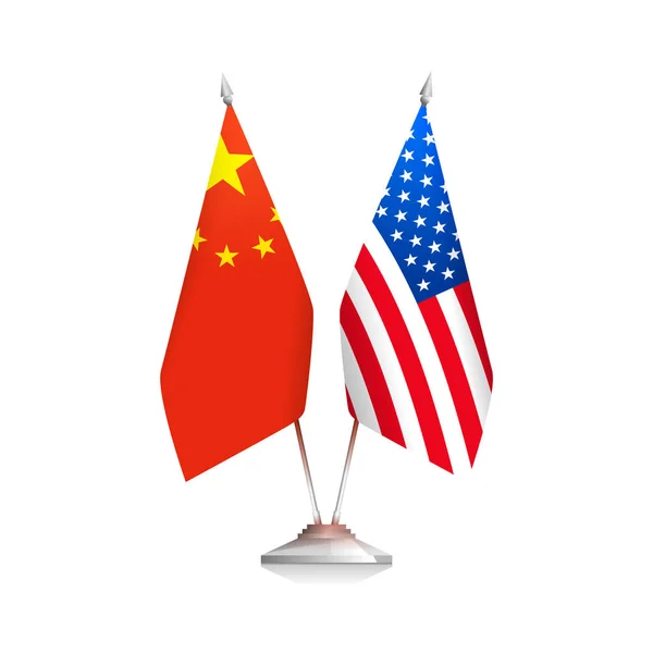 Флаги США и Китая — стоковый вектор