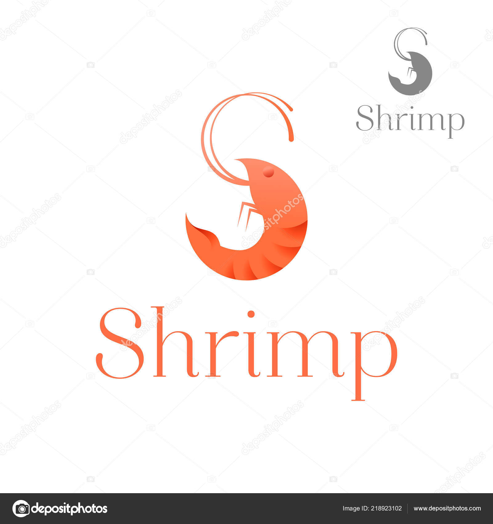 Seafood Restaurant And Shrimp Logo Vector Stock Vector