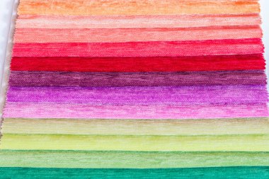 Renkli kumaş örnekleri yakın çekim