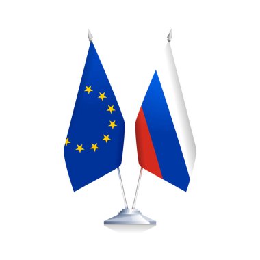Avrupa Birliği ve Rusya bayrakları