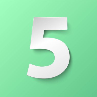 Vektör sayı 5. Kağıt çizimde kesmek