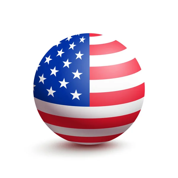 ボールの形でアメリカの旗 — ストックベクタ