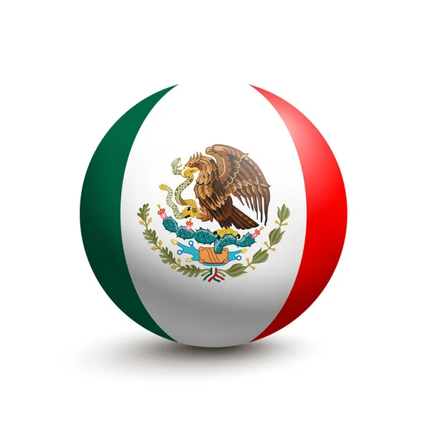 Σημαία του Μεξικού με τη μορφή μιας σφαίρας — Διανυσματικό Αρχείο