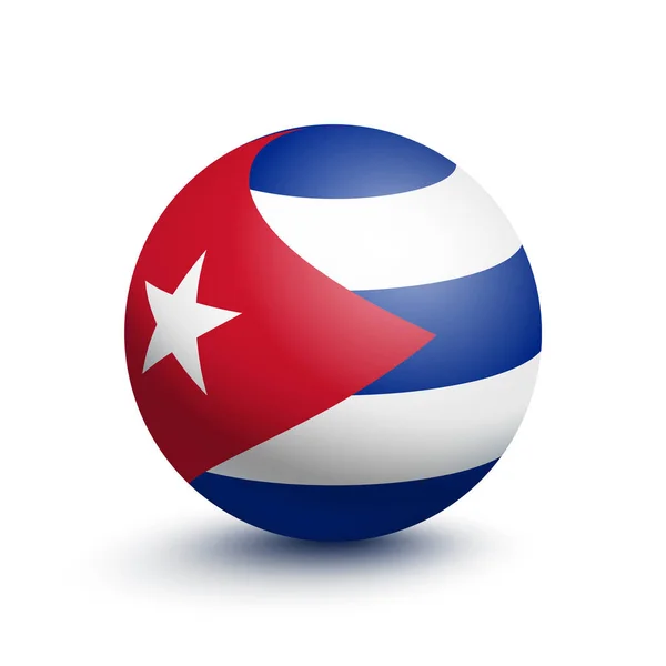 Flag of Cuba in the form of a ball — Stock Vector