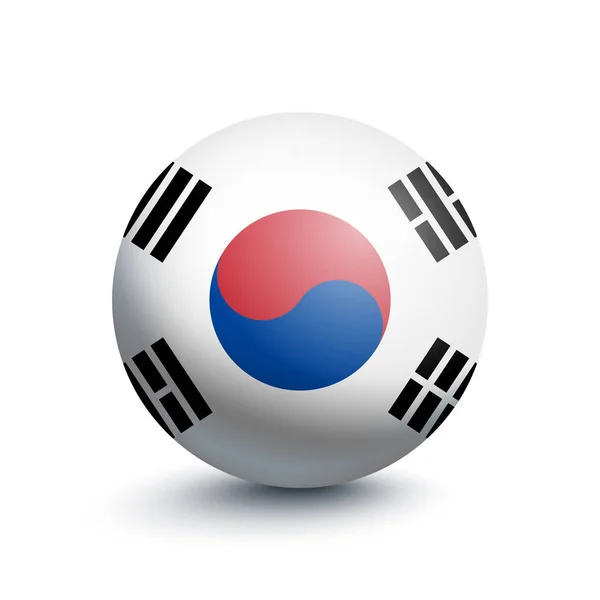 Bendera Korea Selatan dalam bentuk bola. - Stok Vektor