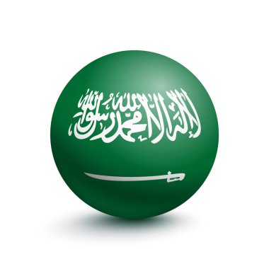 Bir top şeklinde Suudi Arabistan bayrağı