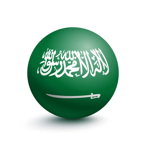 Vlajka Saúdské Arábie ve tvaru koule — Stockový vektor