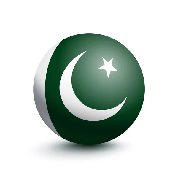 Bandeira do Paquistão na forma de uma bola — Vetor de Stock