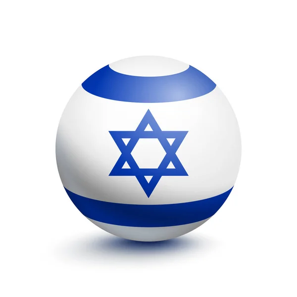 Flag of Israel in the form of a ball — Stock Vector