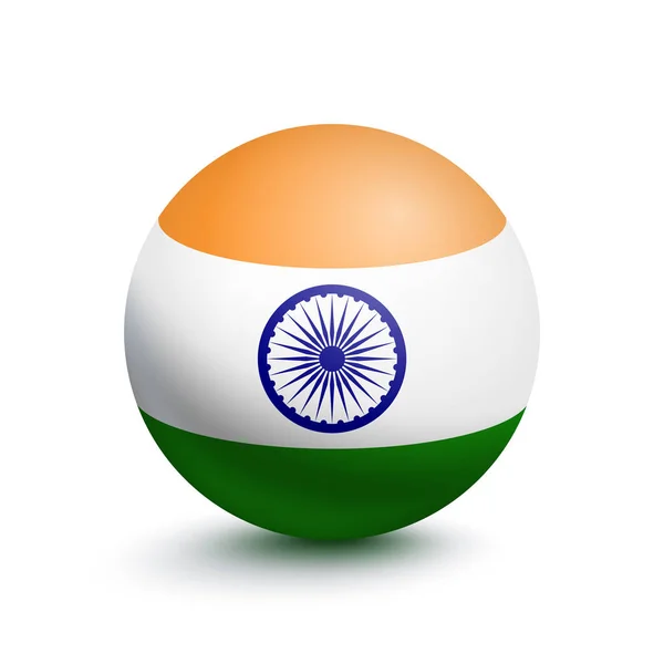 Bandeira da Índia na forma de uma bola — Vetor de Stock
