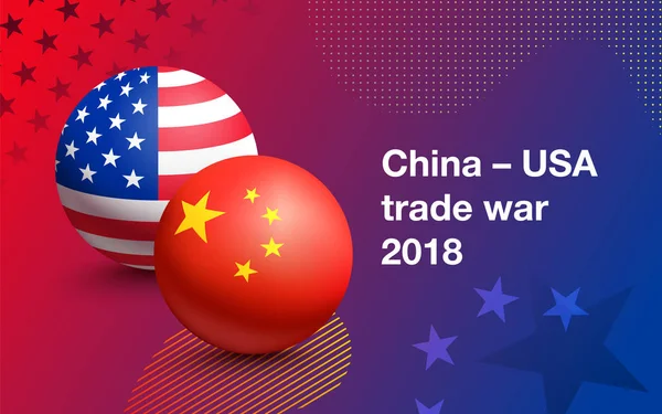Торговая война между Китаем и США — стоковый вектор