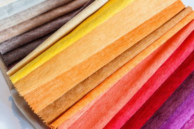 Renkli Tekstil örnekleri yakın çekim