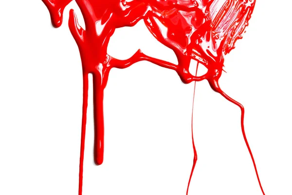 Red paint on a white background — Stock Photo, Image