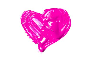 Beyaz arkaplanda pembe kalp