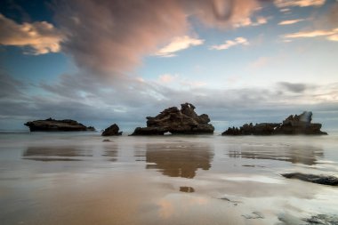 Afrika sahilde güneş batıyor