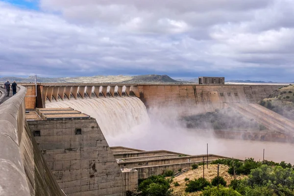 Stunning View Dam Full Flow Rains Royalty Free Stock Images