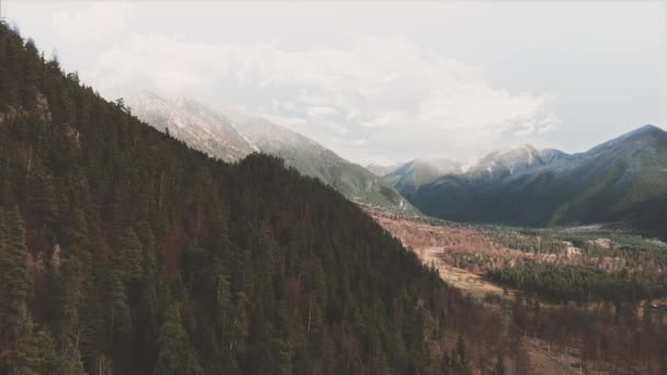 Hombre Con Una Bufanda Capucha Paisaje Invernal Frío — Vídeos de Stock