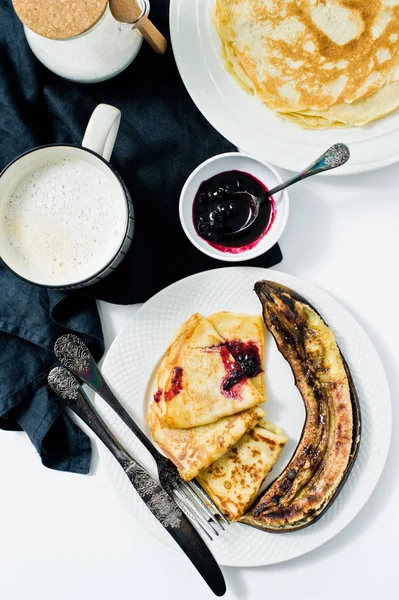 Gluten Und Laktosefreie Pfannkuchen Zutaten Glutenfreies Mehl Hafermilch Wachteleier Weißer — Stockfoto