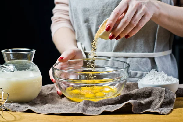 Chef Smashes Cane Sugar Bowl Concept Cooking Gluten Free Lactose — Stock Photo, Image