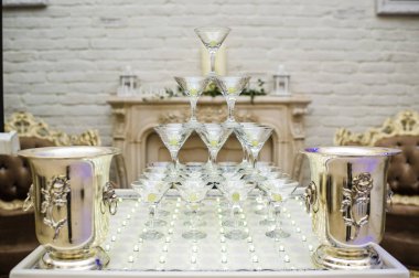 Şampanya slayt, restaurant akşam yemeği