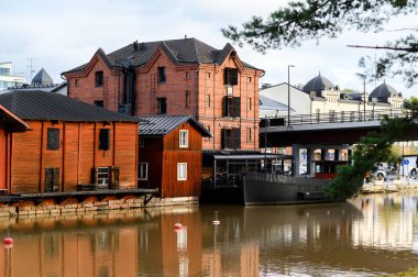 10.2019 Porvoo, Finlandiya, Eski Siyah Buharlı Restoran 