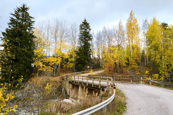 Autumn view of the hiking trail in beacon hill park. Helsinki, F — Stock Photo, Image