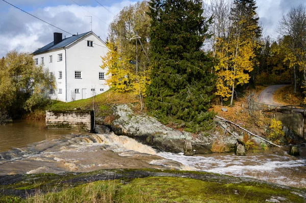 River in the forest with rapids. Autumn. Suburb Of Helsinki, Fin — Stock Photo, Image