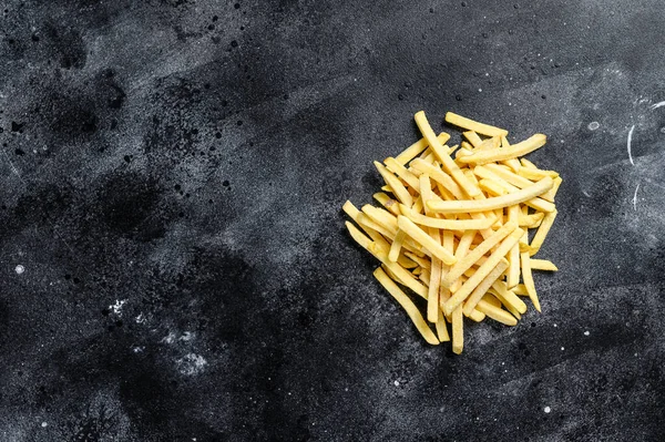 Frozen French Fries Organic Vegetables Black Background Top View Copy — Stock Photo, Image