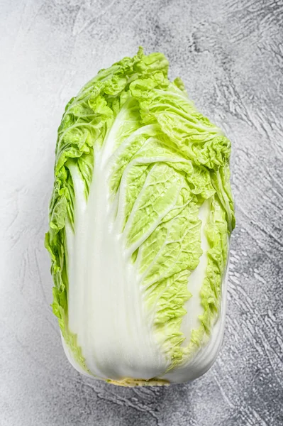 White Chinese Cabbage Organic Vegetables White Background Top View — Stock Photo, Image
