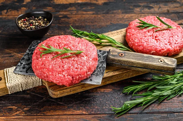 Rohe Hackfleischpastete Fleischschnitzel Fertig Zum Kochen Bio Fleisch Vom Bauernhof — Stockfoto