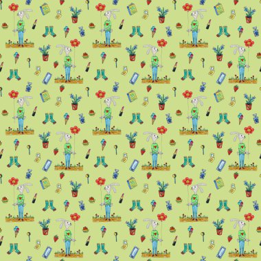 Sevimli tavşan bir balon verir. Kadın hediyeler.