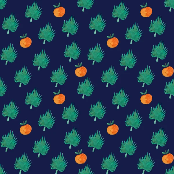 Patrón sin costuras con hoja naranja y exótica — Foto de Stock