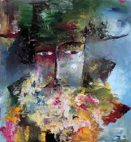 The man in the top hat. Oil painting. Stock Photo