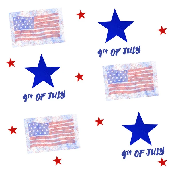 4th of July, American Independence Day. Seamless pattern — Stock Photo, Image