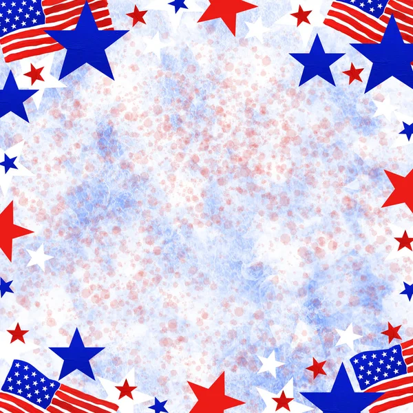 4th of July, American Independence Day. Frame in national flag colors Royalty Free Stock Photos