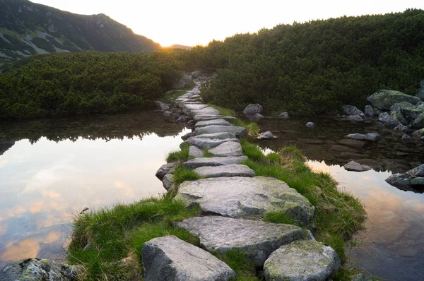 Zielony Staw Gasienicowy. Tatransky narodny parkı. Vysoke Tatry. Polonya.